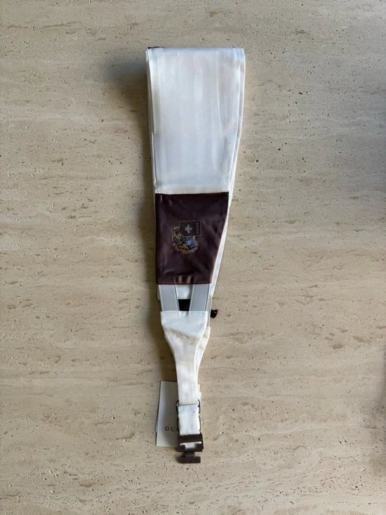 NWT GUCCI SiILK WHITE CUMMERBUND ADJUSTABLE Sz: M - Picture 7 of 13